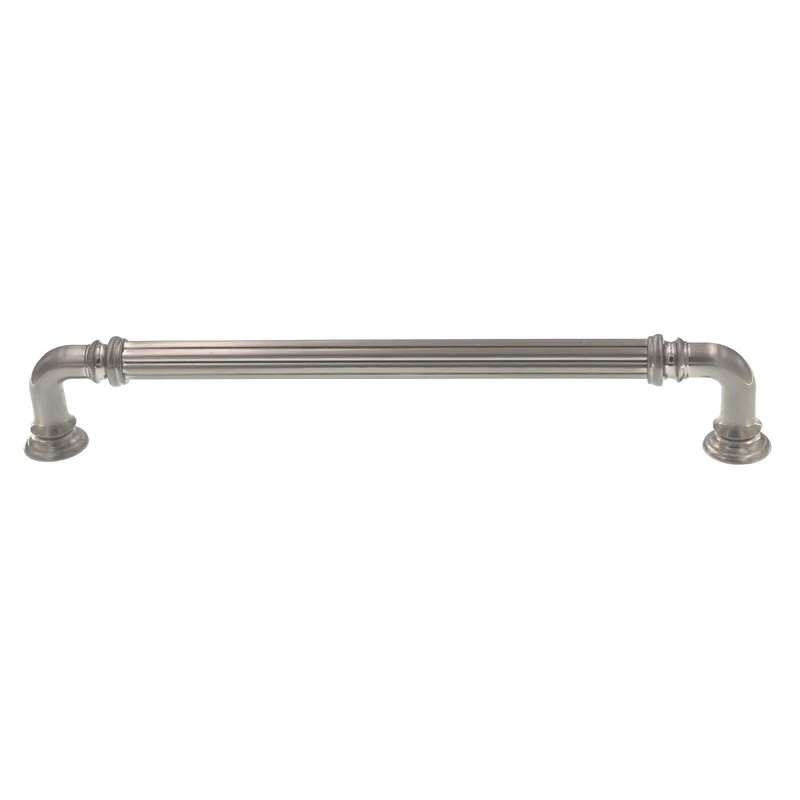 Top Knobs Chareau Reeded Cabinet Pull 7" CTC Brushed Satin Nickel TK324BSN