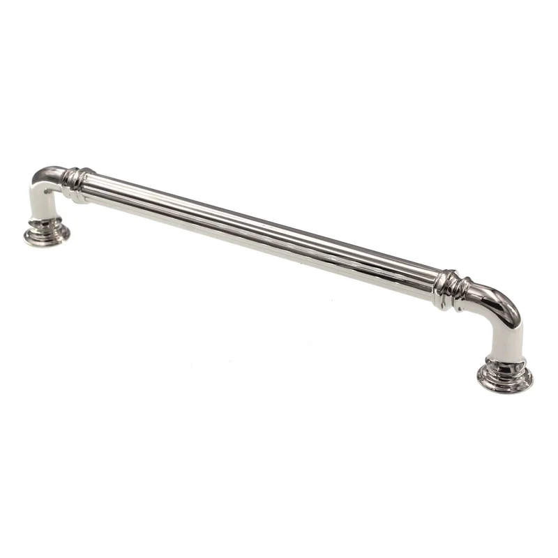 Top Knobs Chareau Reeded Cabinet Pull 7" CTC Polished Nickel TK324PN