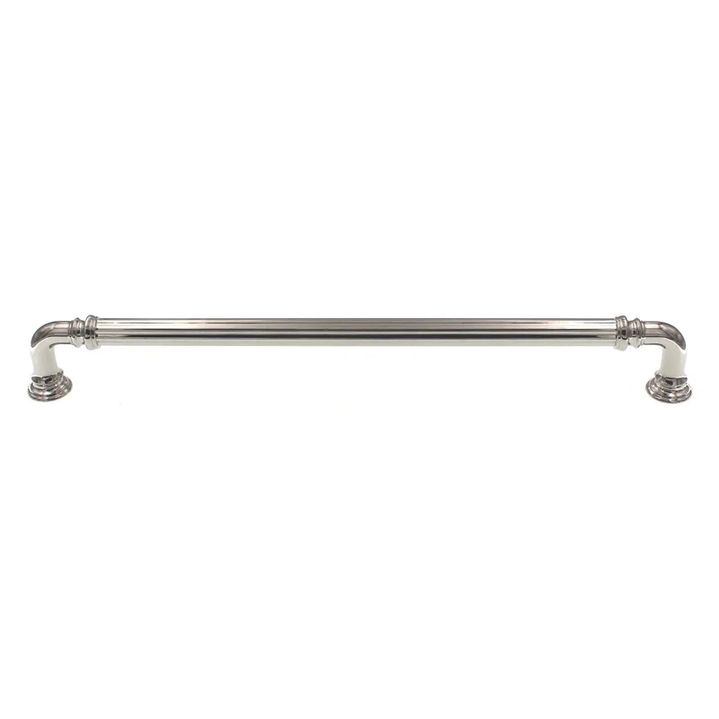 Top Knobs Chareau Reeded Cabinet Pull 9" CTC Polished Nickel TK325PN