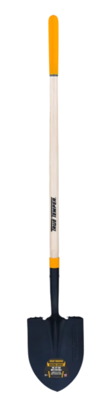 True Temper Forged Round Point Shovel With Comfort Step And Cushion End Grip On Hardwood Handle