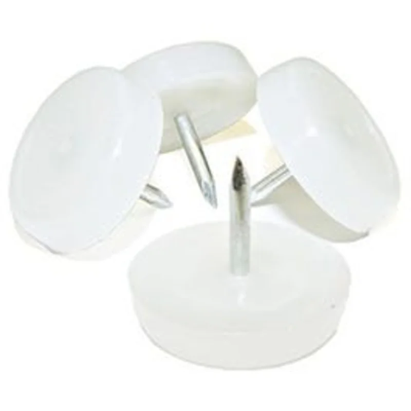 TruGuard Nail-On Cushion White Plastic Base Furniture Glides