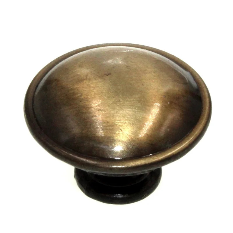 Ultra Hardware 1 1/4" Ridged Cabinet Knob Antique Brass 41660