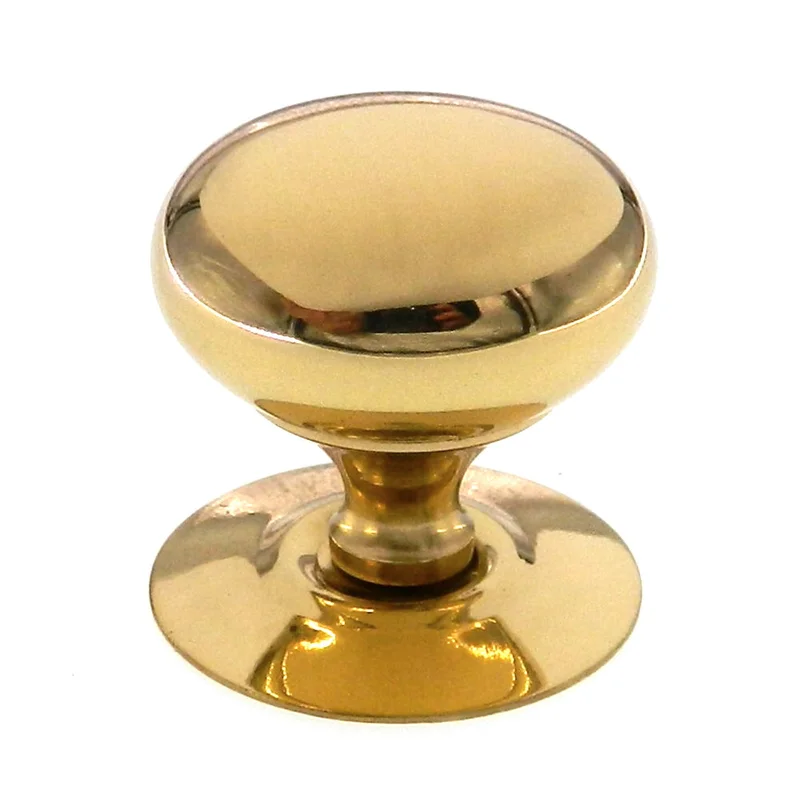 Vintage Amerock Allison Solid Brass 1 1/2" Round Knob with Backplate 544
