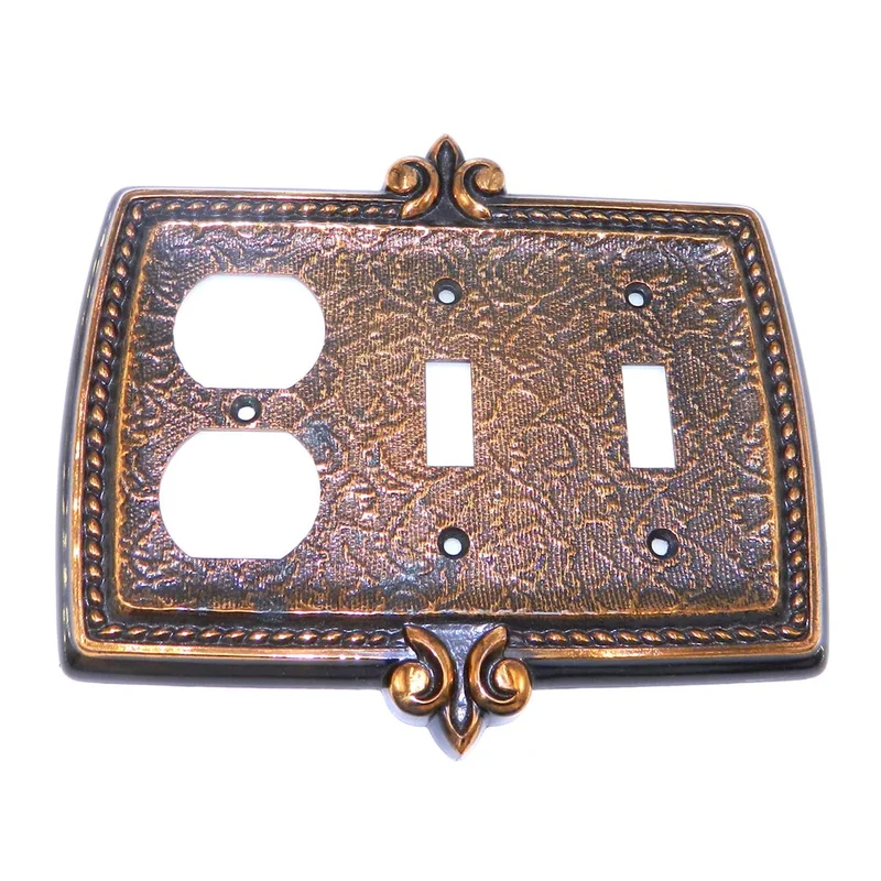 Vintage Amerock Bonaventure 2 Switch Duplex Plate Regency Bronze 8887-RB