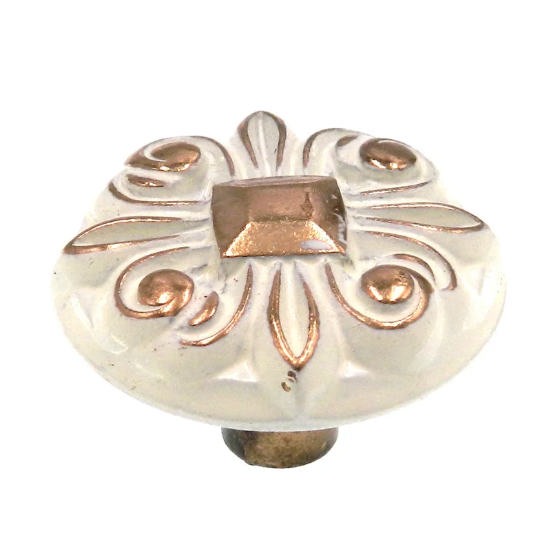 Vintage Amerock Bonaventure Regency White Gold 1-3/8" Cabinet Knob Pull BP273-RW