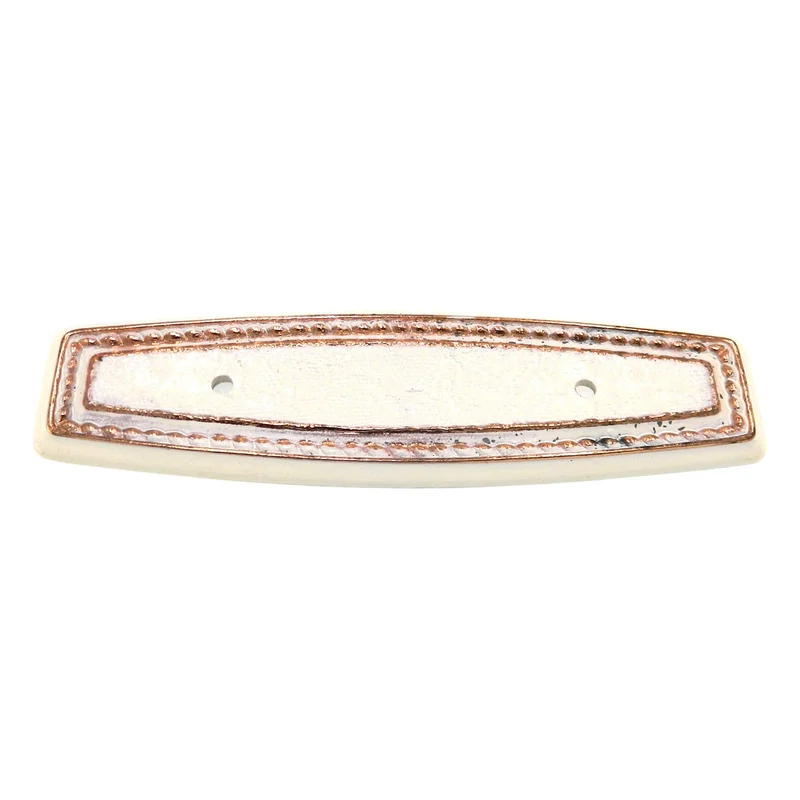 Vintage Amerock Bonaventure Regency White Gold 3"cc Cabinet Pull Backplate BP270A-RW
