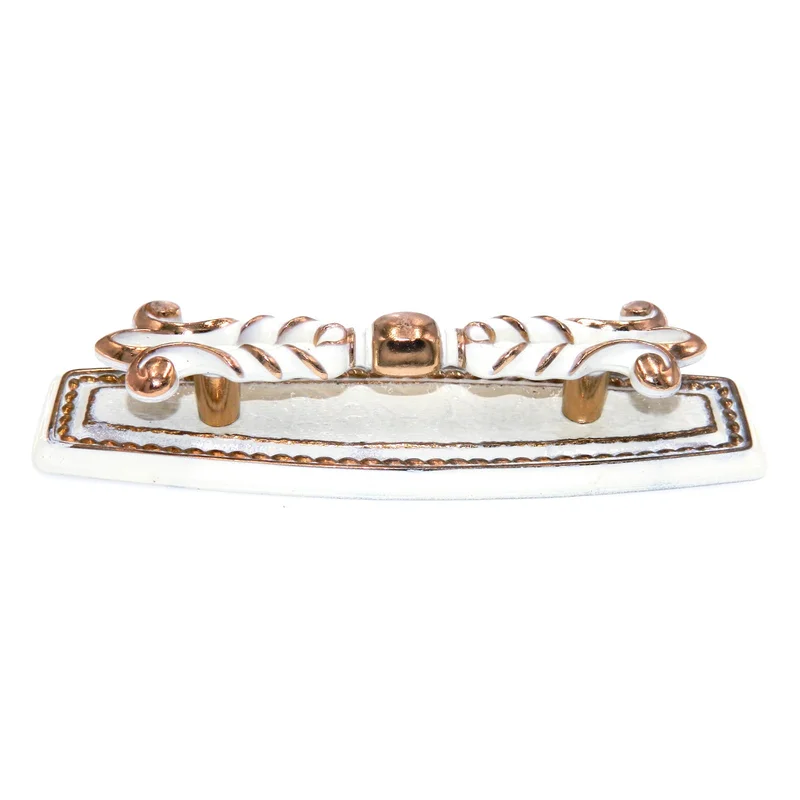 Vintage Amerock Bonaventure Regency White Gold 3"cc Pull and Backplate BP271-RW