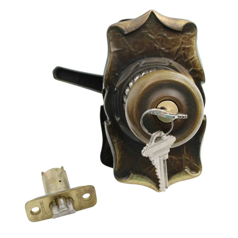 Vintage Amerock Carriage House Door Entry Set Knob Lever Antique English 9071-AE