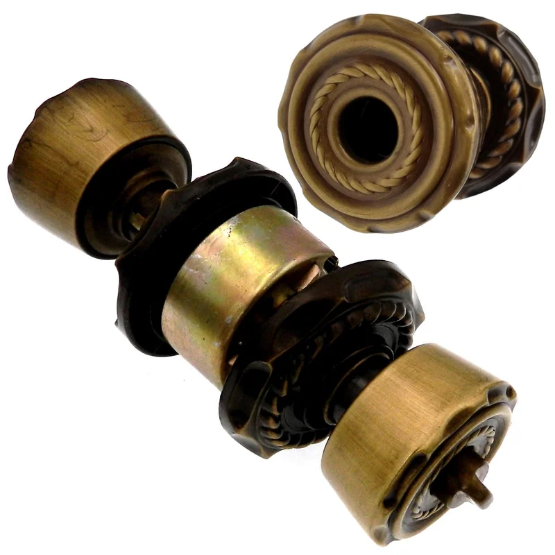 Vintage Amerock Carriage House Door Knob Entry Set Parts Antique English 9031-AE-P