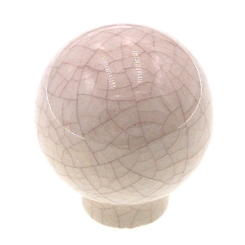 Vintage Amerock Ceramic Almond Crackle 1 1/4" Ball Cabinet Knob BP727A-CR