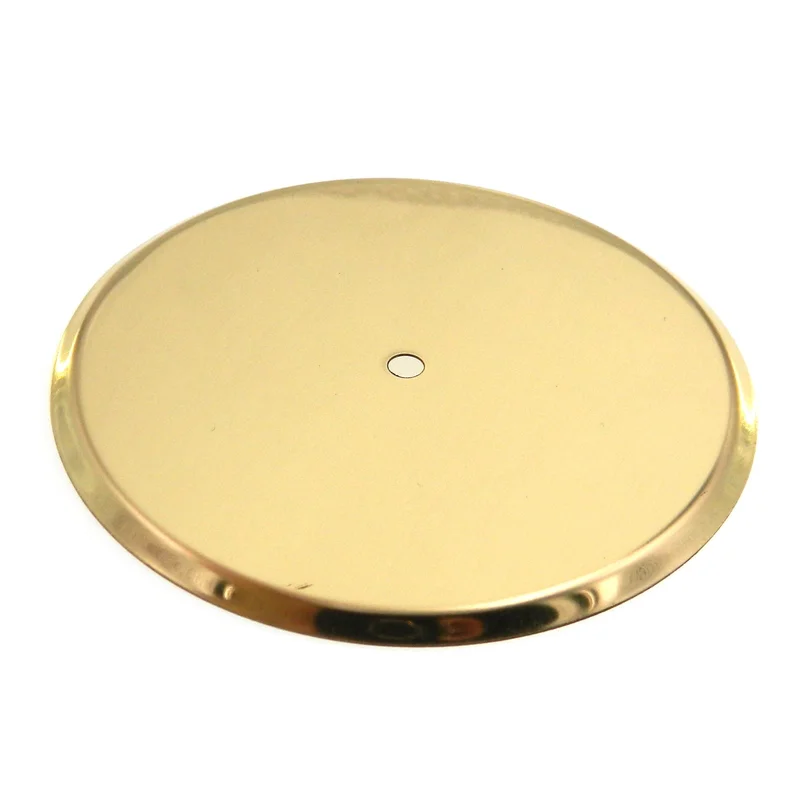 Vintage Amerock Contemporary Bright Brass 3 3/8" Cabinet Knob Backplate A505-3