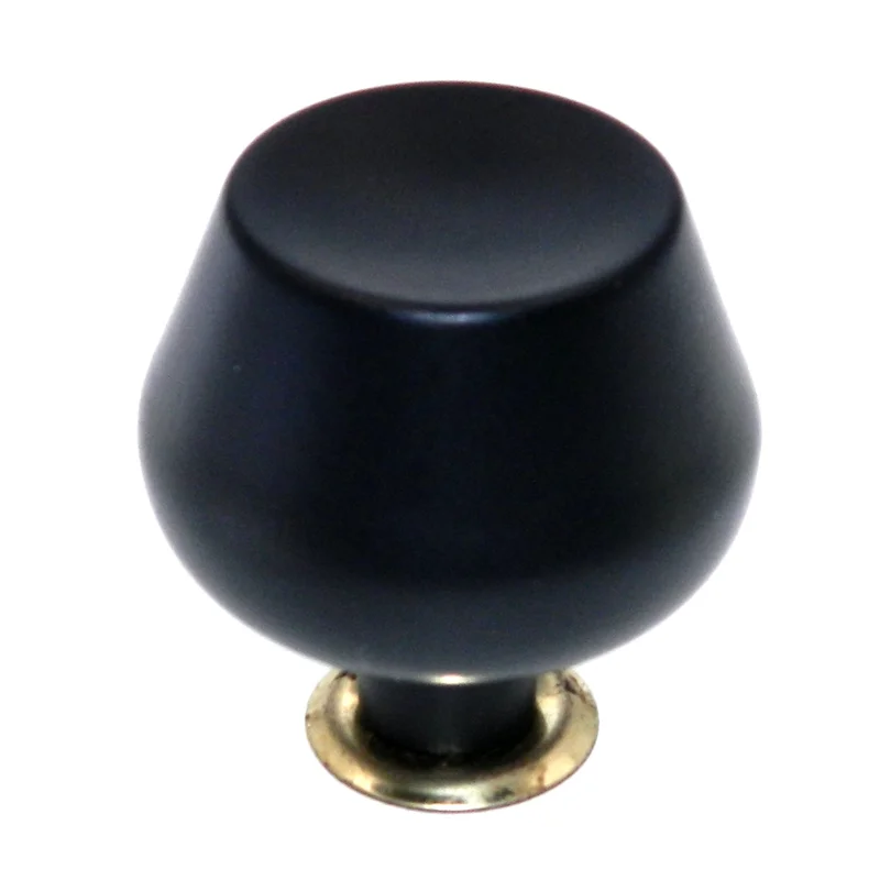 Vintage Amerock Contemporary Ebony Black 1 5/16" Round Cabinet Knob A529-D