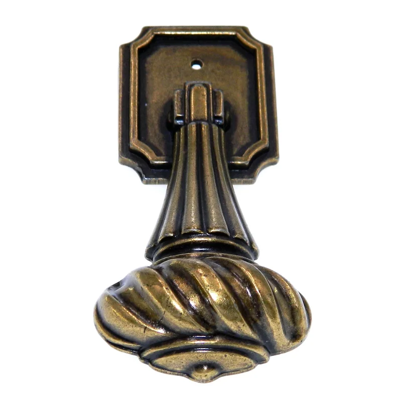Vintage Amerock LaCroix Burnished Brass 3-3/4" Fixed Pendant Pull BP293-BB