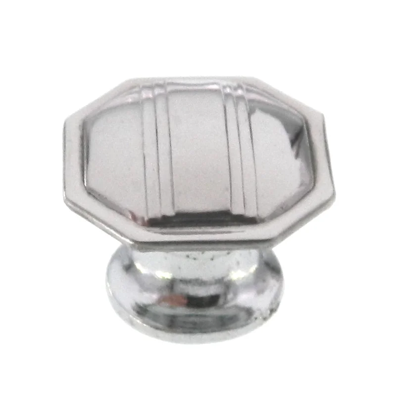 Vintage Amerock Luster-Chrome Polished Chromium 1 1/16" Octagon Knob E570