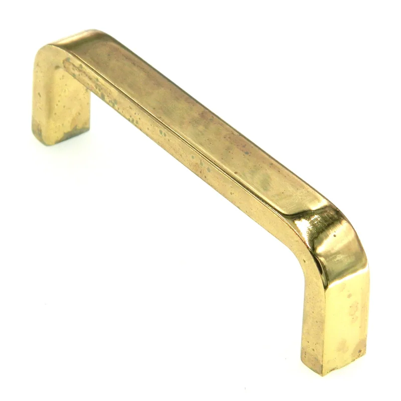 Vintage Amerock Mid-Century Polished Brass 3 1/2" Ctr Cabinet Pull BP557-3