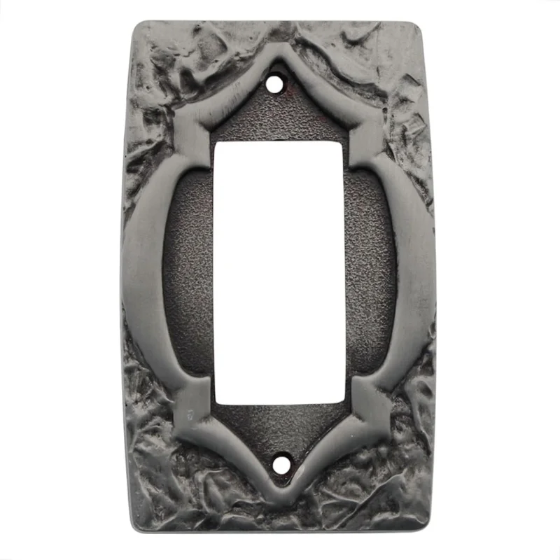 Vintage Amerock Monterey GFI/Rocker Outlet Plate Antique Silver 6281GFI-AS