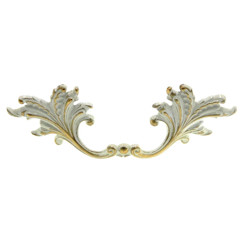 Vintage Amerock Provincial Ivory Gold 3"cc Drawer Handle Drop Pull A453-BW