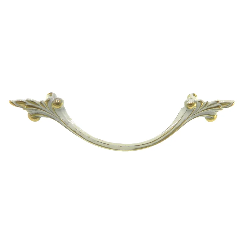 Vintage Amerock Provincial Ivory Gold 3" Ctr Drop Drawer Handle Pull BP451-BW