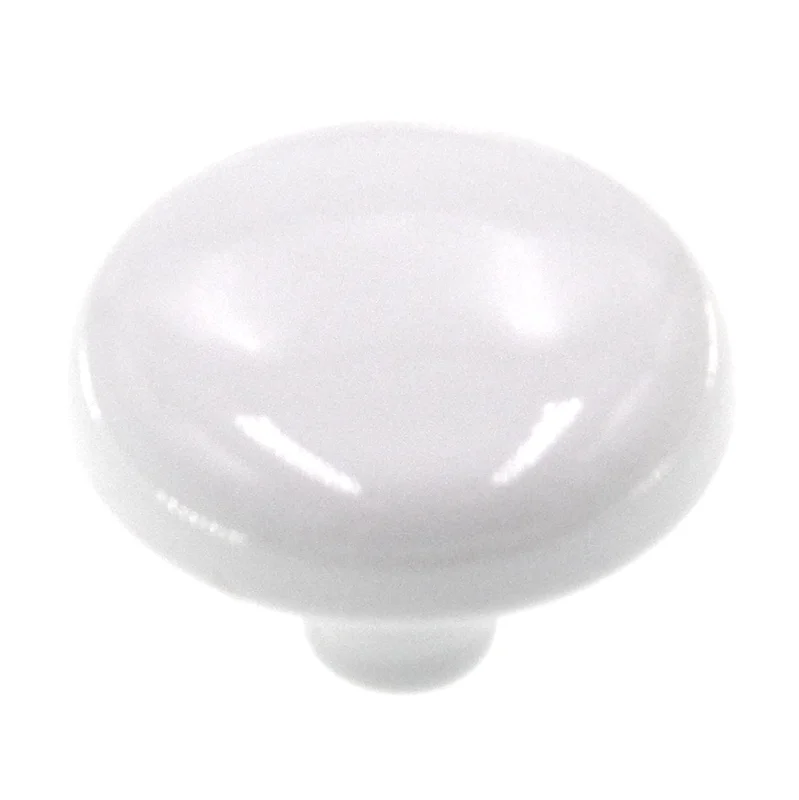 Vintage Amerock Shenandoah Gloss White 1 1/4" Round Cabinet Knob BP710-GW