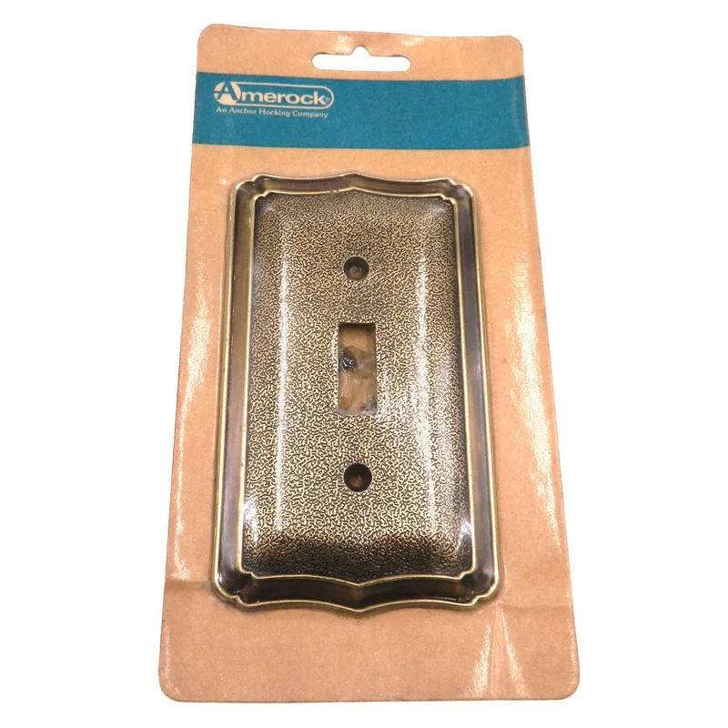 Vintage Amerock Springfield Wall Single Light Switch Plate Regency Brass 51819
