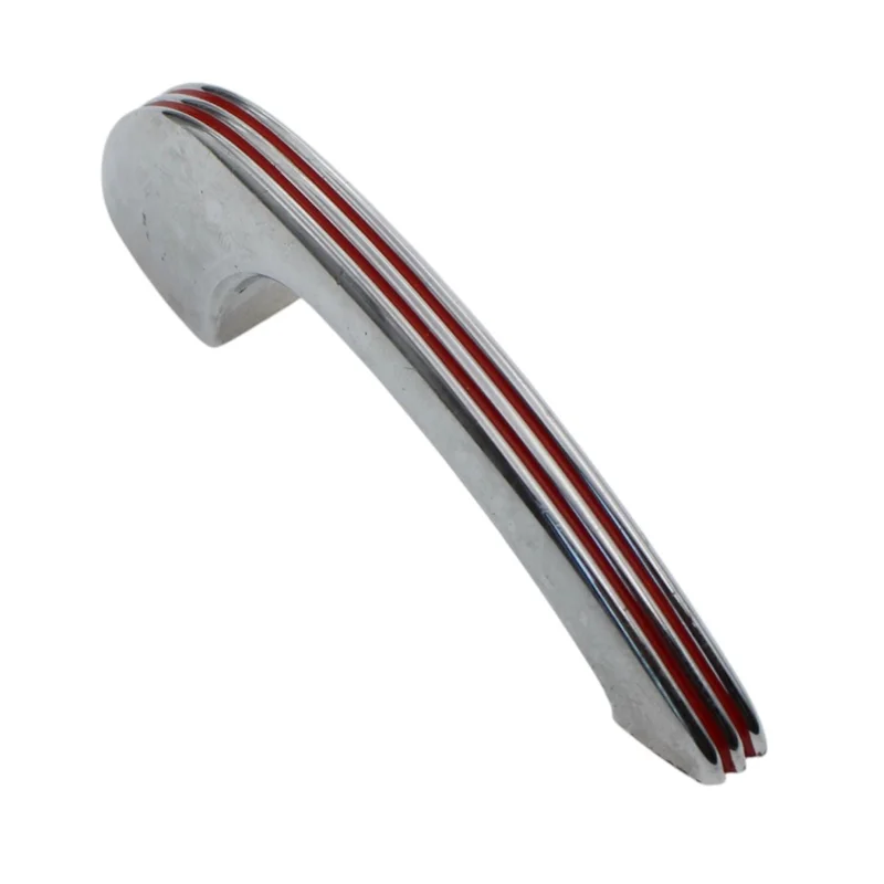 Vintage Amerock Streamlux Polished Chromium Red 3 1/2" Ctr Cabinet Pull ED405-RD