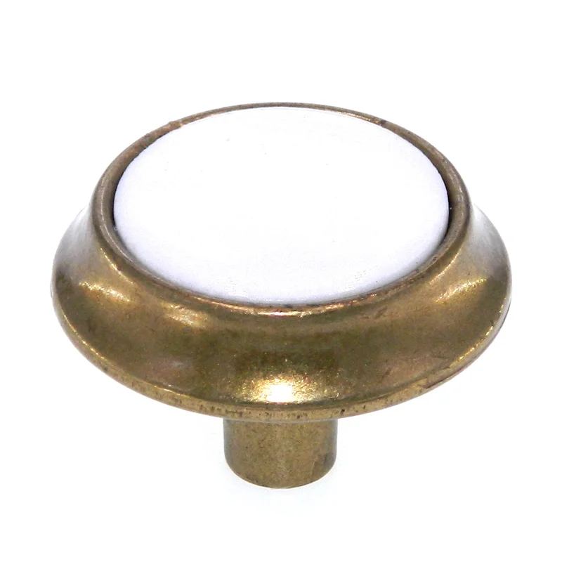 Vintage Amerock Tribute Burnished Brass 1 1/4" Round Cabinet Knob BP651-30