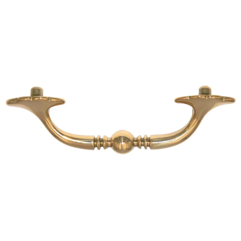 Vintage Amerock Valli & Colombo Brass 3 3/4" (96mm)cc Drawer Drop Pull A119-A-3