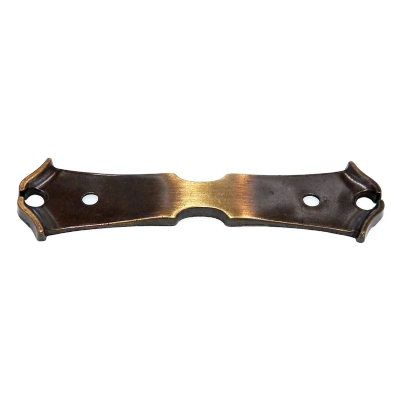 Vintage National Lock Antique English 3" Ctr. Cabinet Pull Backplate 6471-4A