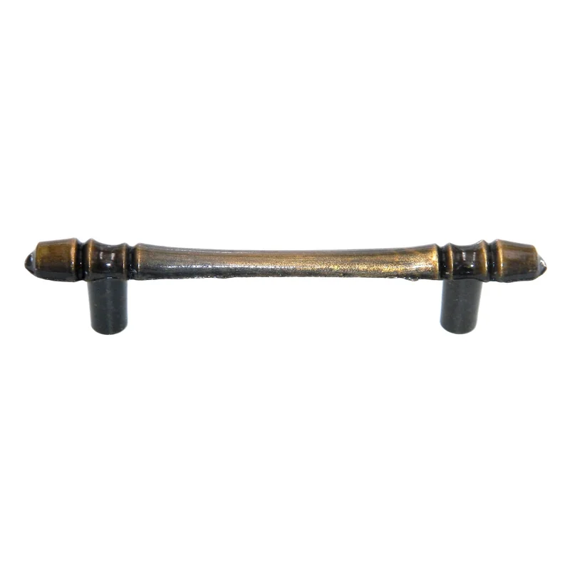 Vintage National Lock Antique English 3" Ctr. Cabinet Pull Handle 6450-4A