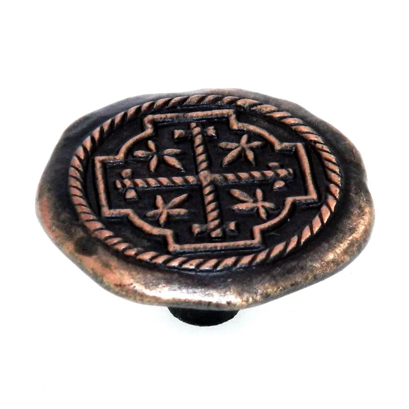 Vintage National Lock Antique Gold 1 1/2" Rope Braid Furniture Knob 6311-5D