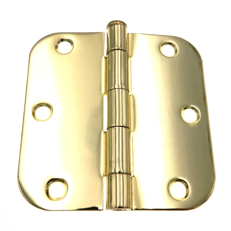 Warwick 3 1/2" Door Hinge 5/8" Radius Corner Polished Brass BDA3012PB