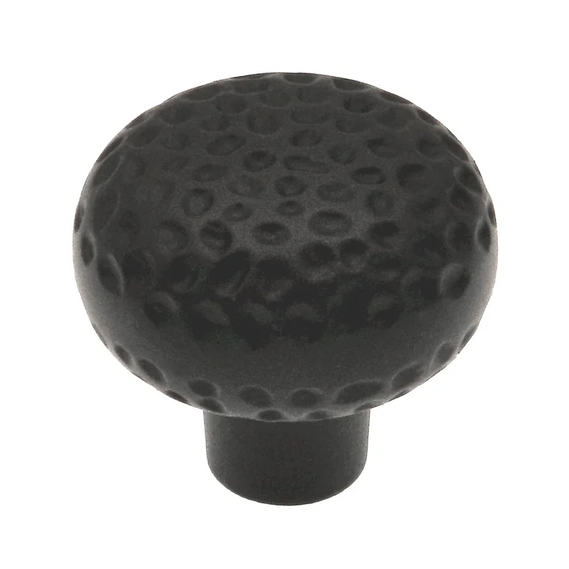 Warwick Rustic Wrought Iron Black Hammered Cabinet 1 1/4" Knob DH1003BL