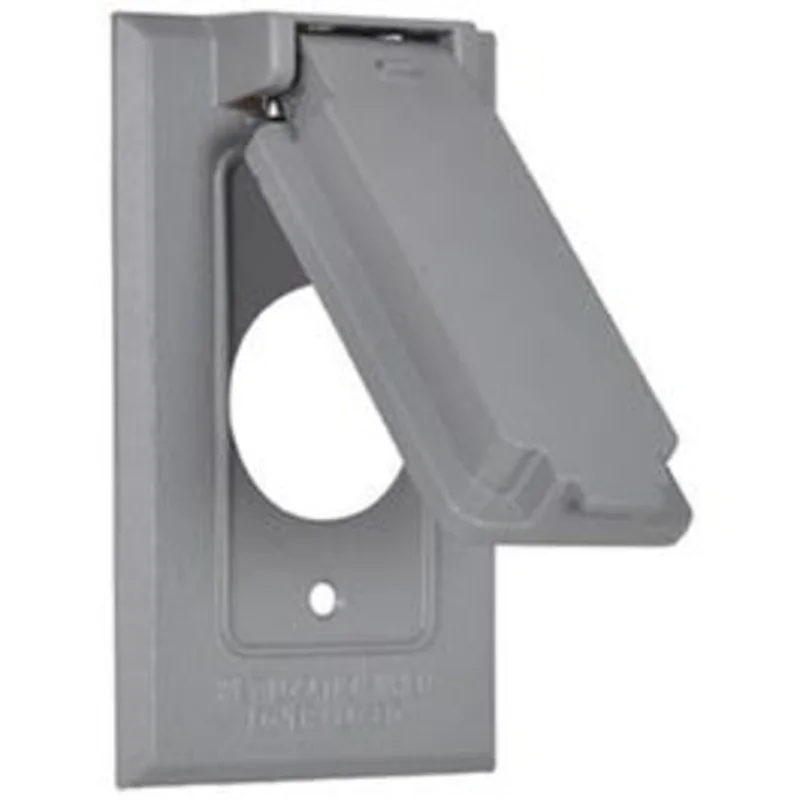 Weatherproof Vertical Flip Cover, Single Gang, Gray