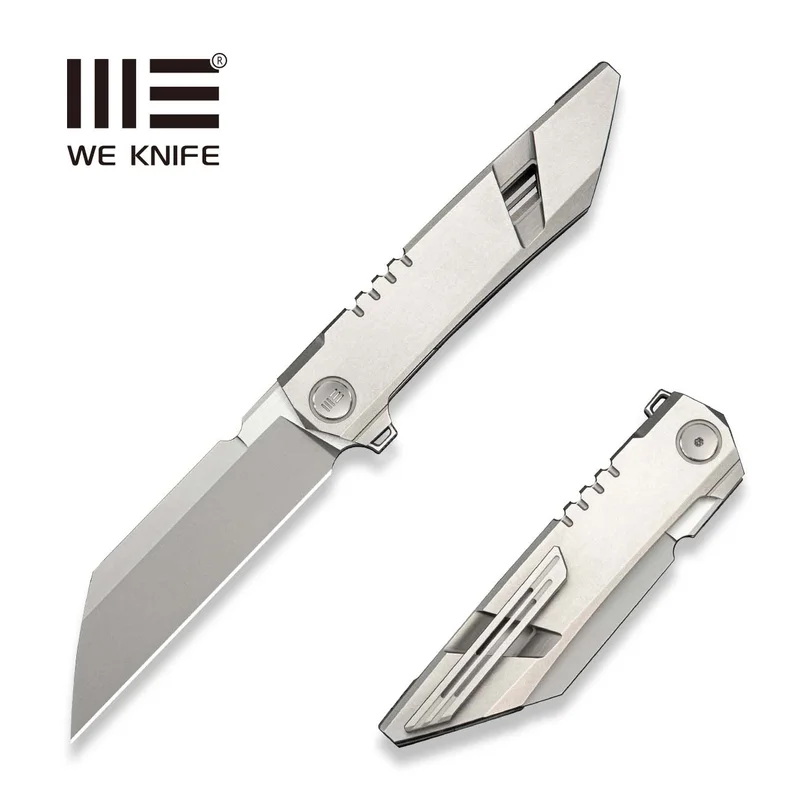 WEKNIFE Anglex Flipper Knife Gray Titanium Handle (3.89" Stonewashed Bohler M390 Blade, Satin Flat) WE25070 Sample2