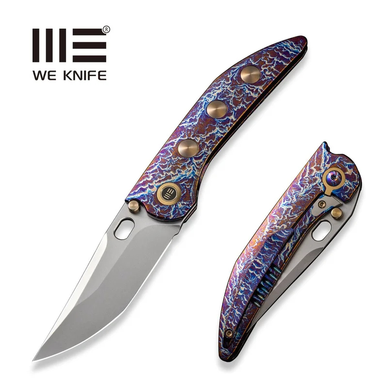 WEKNIFE Attor Thumb Stud & Thumb Hole Knife Titanium Handle (3.55" CPM 20CV Blade) WE23037-2