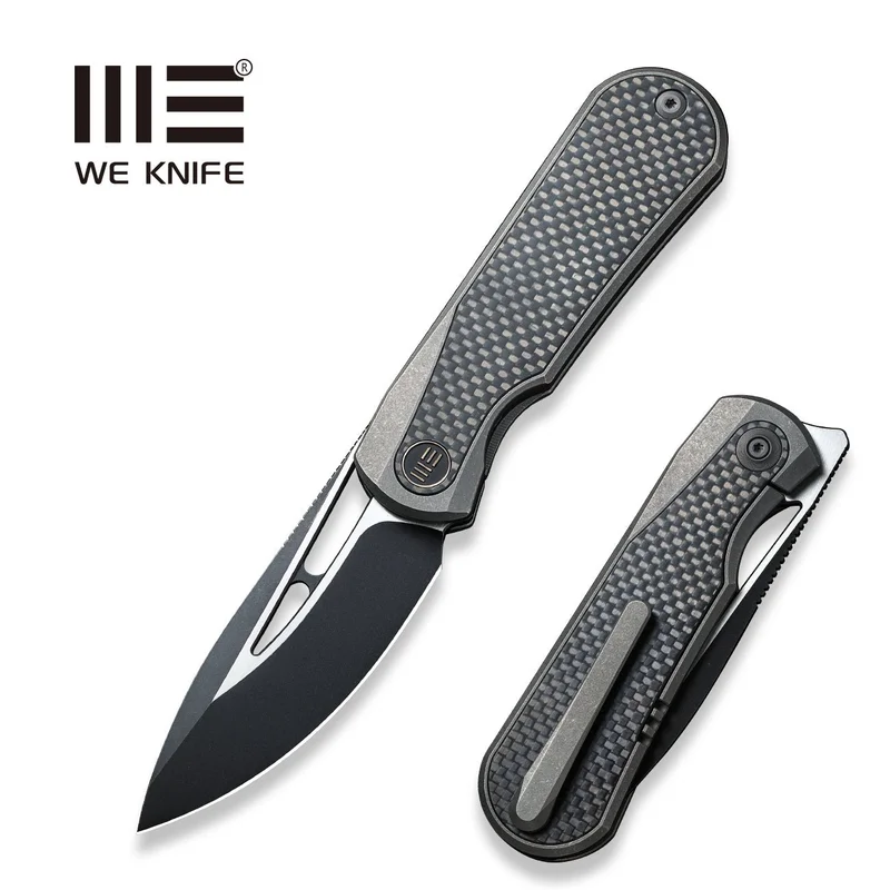 WEKNIFE Baloo Front Flipper & Thumb Hole Knife Titanium & Carbon Fiber Handle (3.31" CPM 20CV) WE21033-2