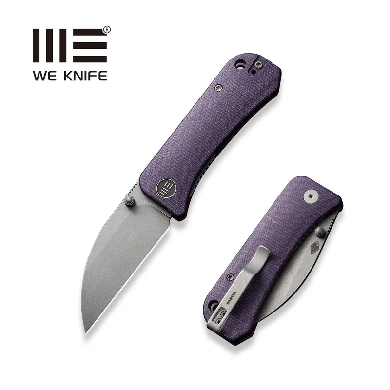 WEKNIFE Banter Wharncliffe Thumb Stud Knife Micarta Handle (2.85" CPM S35VN Blade) WE19068J-2