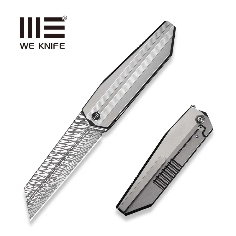 WEKNIFE Collinear Flipper Knife Titanium Handle (3.67" Damasteel Blade) WE22034D-DS1