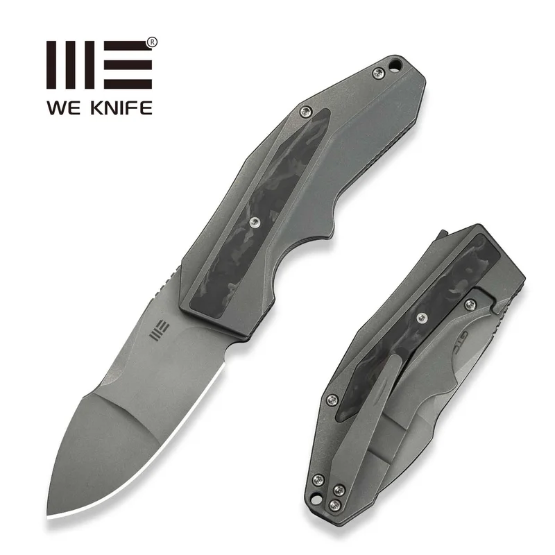 WEKNIFE Coral SLT Flipper Knife Titanium & Carbon Fiber Handle (2.95" CPM 20CV Blade) WE24044-2