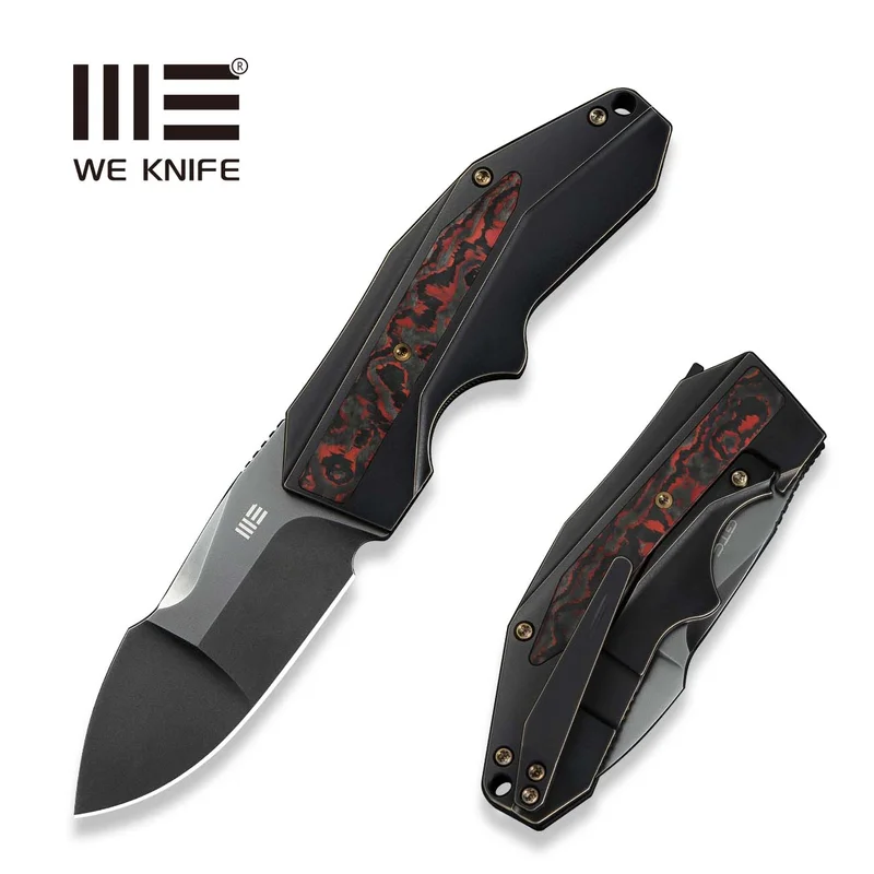 WEKNIFE Coral SLT Flipper Knife Titanium & FatCarbon Fiber Handle (2.95" CPM 20CV Blade) WE24044-3