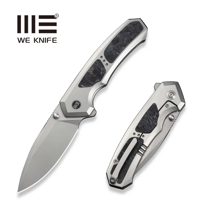 WEKNIFE Corwyn Flipper & Thumb Stud Knife Gray Titanium & Carbon Fiber Handle (3.7M390 Blade) WE24088-2