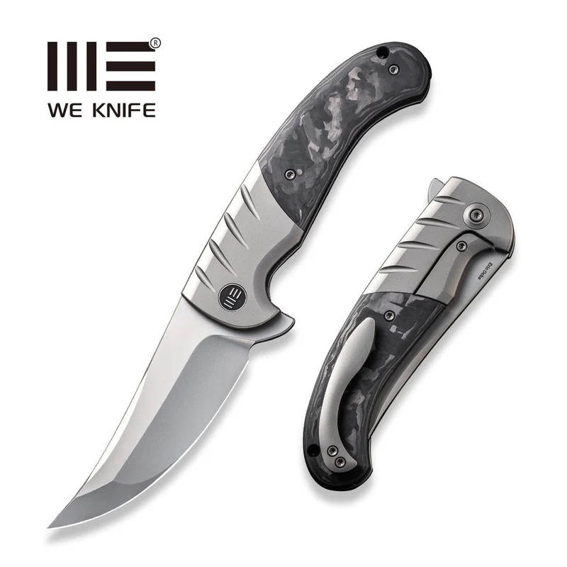 WEKNIFE Curvaceous Flipper Knife Titanium & Carbon Fiber Handle (3.70" CPM 20CV Blade) WE20012-1