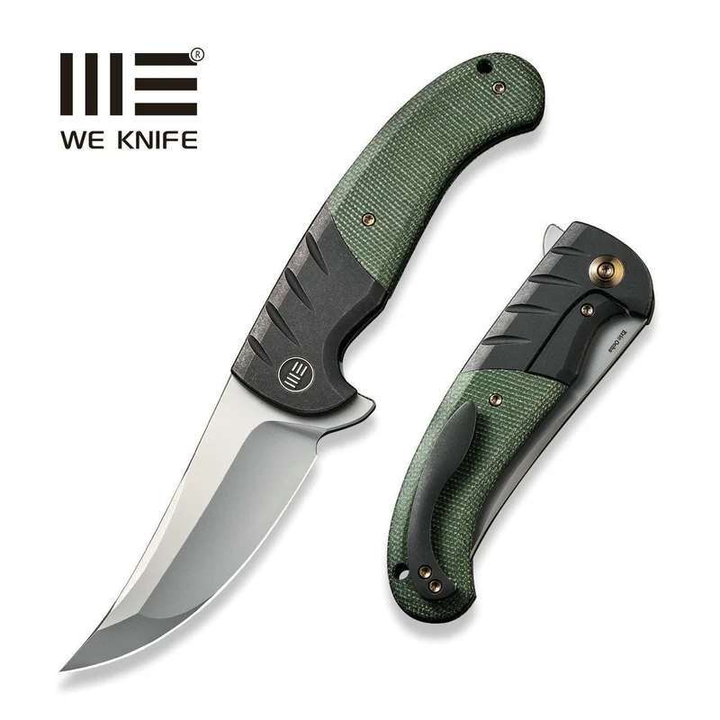 WEKNIFE Curvaceous Flipper Knife Titanium & Micarta Handle (3.70" CPM 20CV Blade) WE20012-2