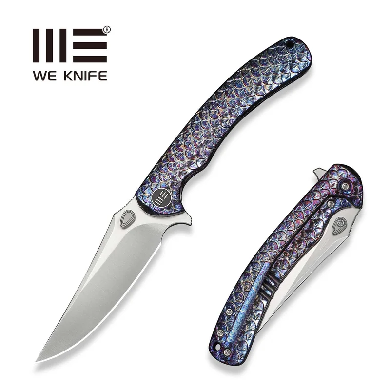 WEKNIFE Dracarys Flipper & Thumb Stud Knife Flamed Titanium Handle (3.58" Satin Finished Bohler M390 Blade) WE25061B-3