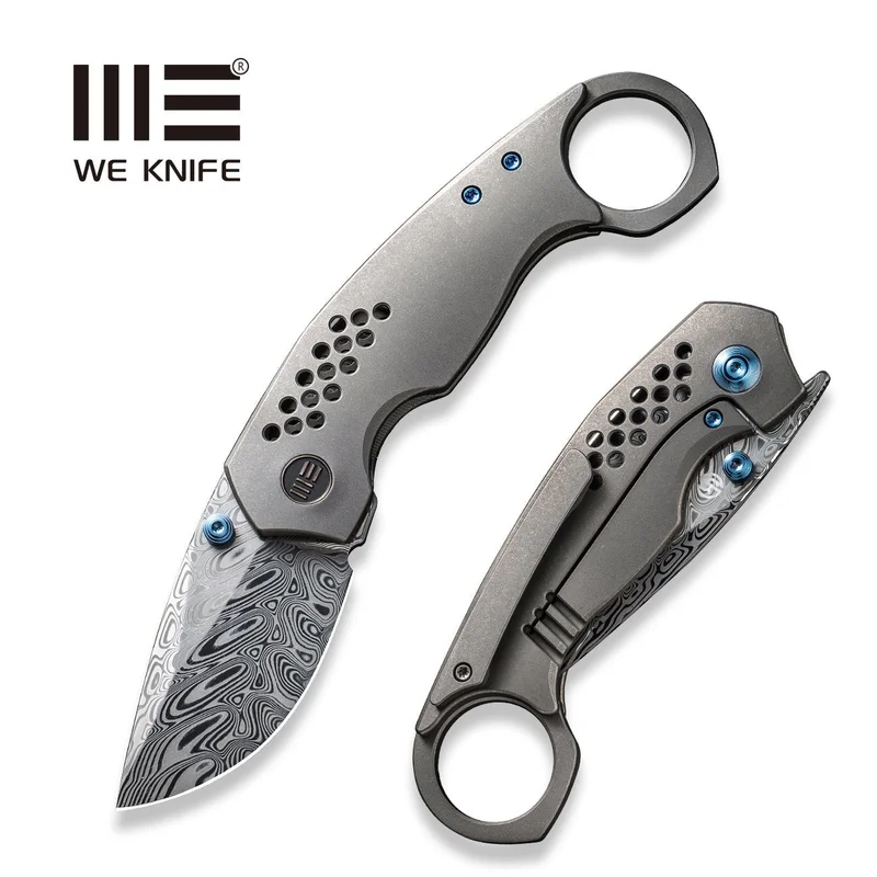 WEKNIFE Envisage Front Flipper Knife Titanium Handle (2.42" Damasteel Blade) WE22013-DS1