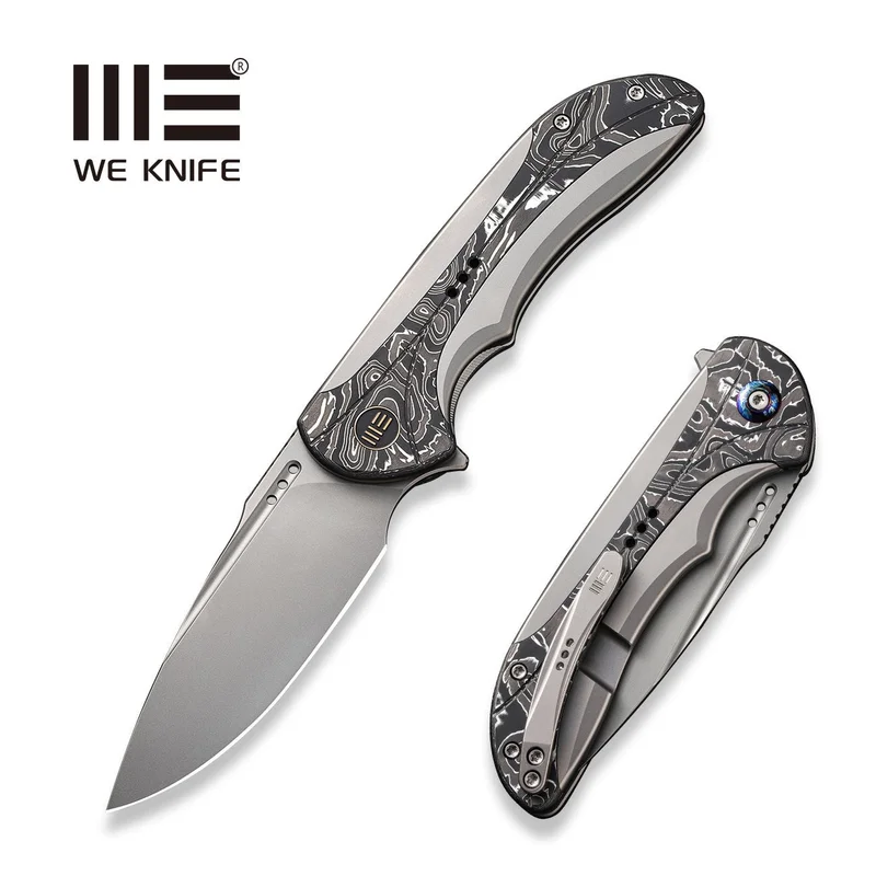 WEKNIFE Equivik Flipper Knife Titanium & Carbon Fiber Handle (3.48" CPM 20CV Blade) WE23020-1