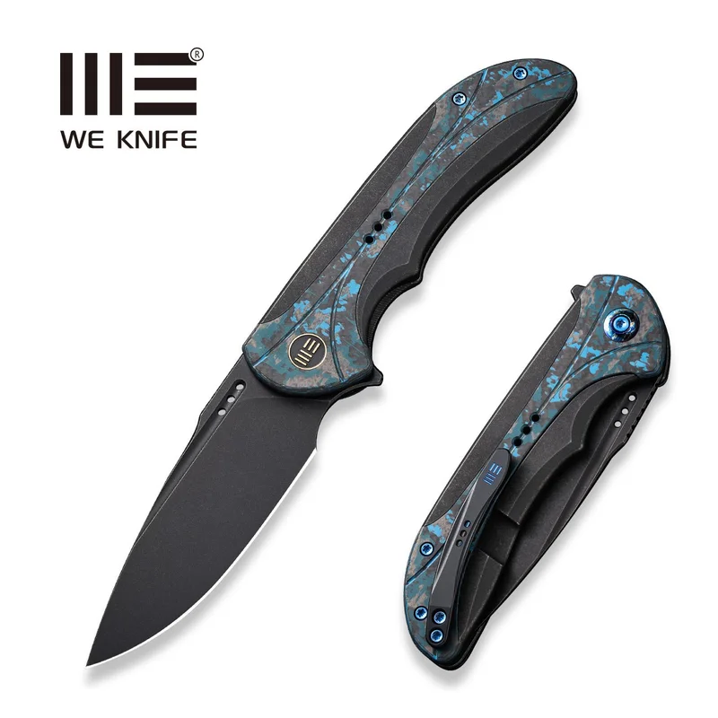 WEKNIFE Equivik Flipper Knife Titanium & FatCarbon Fiber Handle (3.48" CPM 20CV Blade) WE23020-4