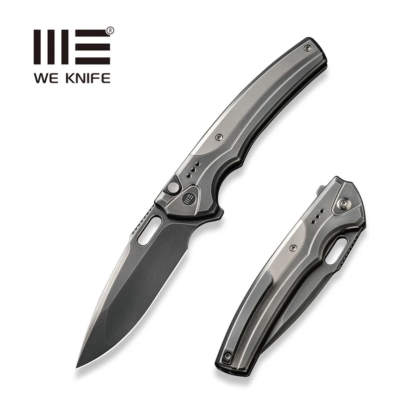 WEKNIFE Exciton Flipper & Thumb Hole & Button Lock Knife Titanium Handle (3.68" CPM 20CV Blade) WE22038A-7
