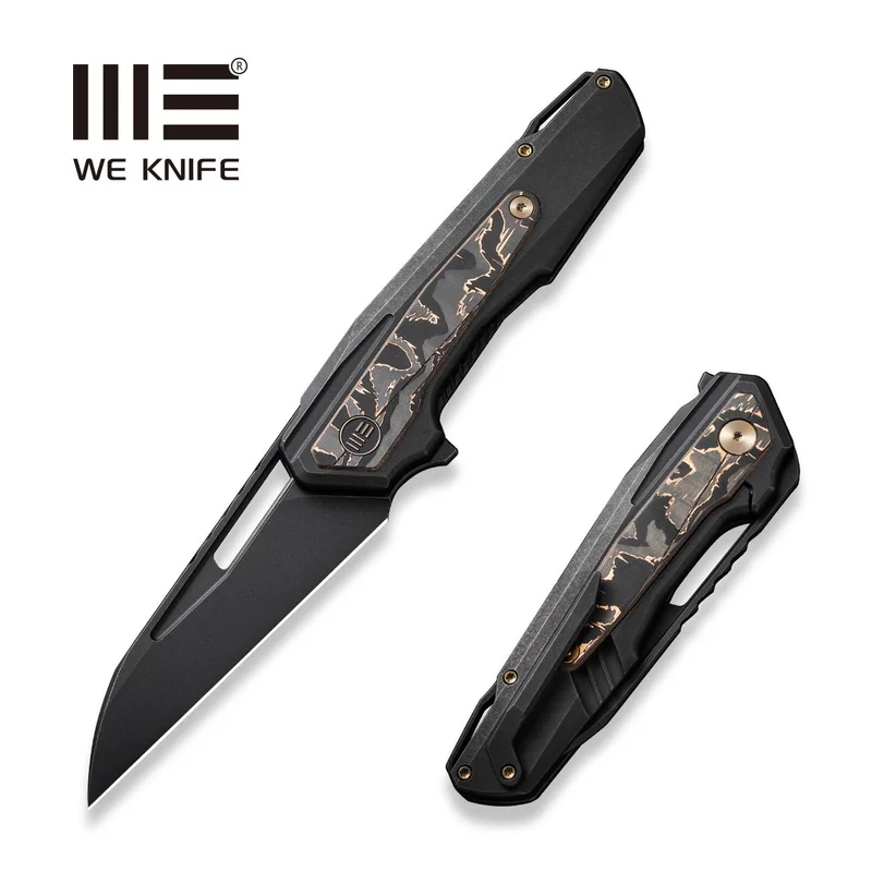 WEKNIFE Falcaria Flipper & Thumb Hole Knife Titanium & Carbon Fiber Handle (3.64" CPM 20CV Blade) WE23012B-2