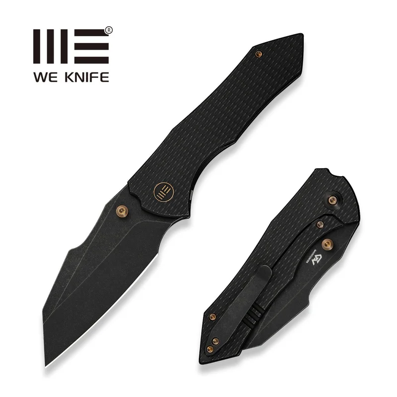WEKNIFE High-Fin XL Thumb Stud Knife Titanium Handle (3.48" CPM 20CV Blade) WE24010-1
